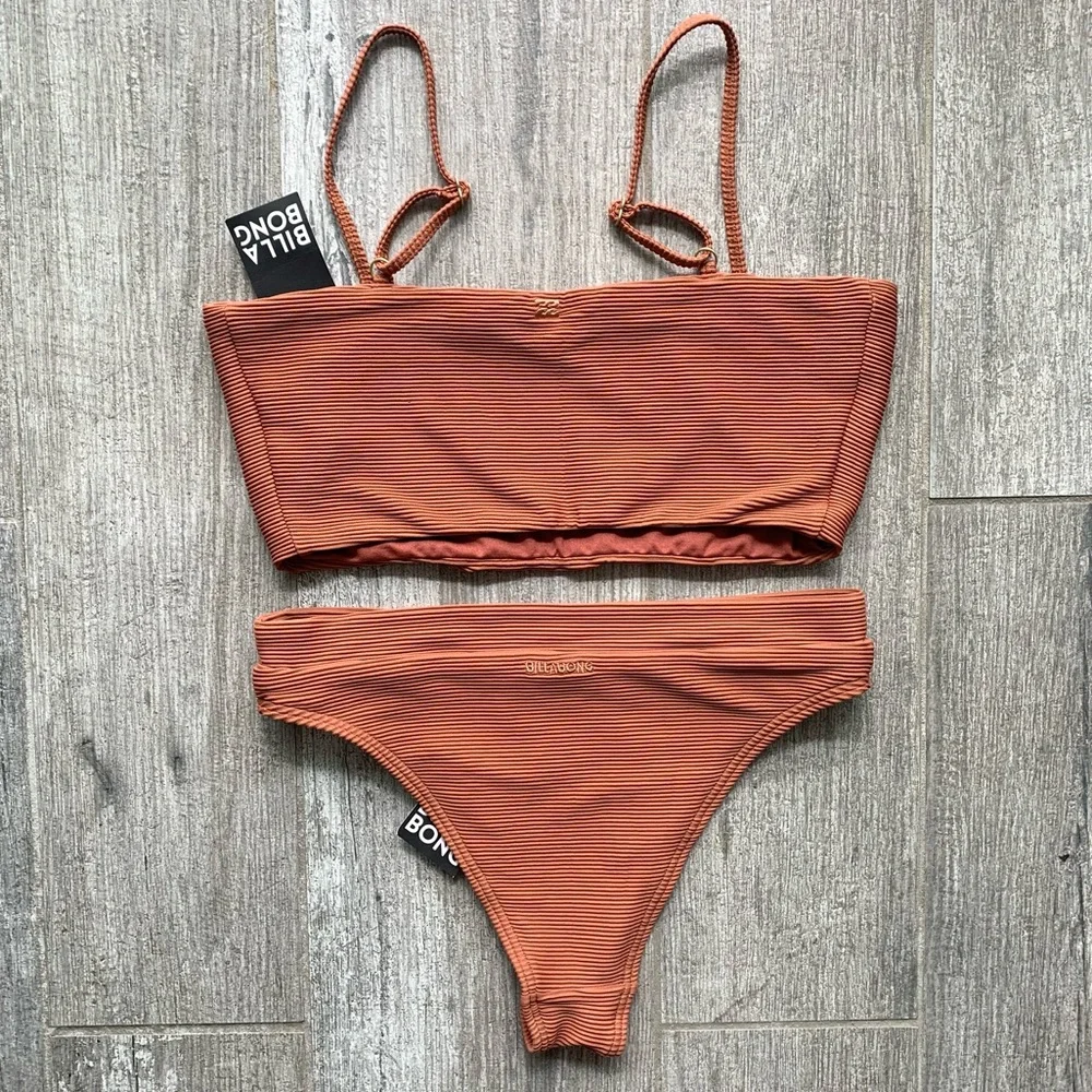 Billabong Rust Ribbed Bikini Set - Picture 7 of 10